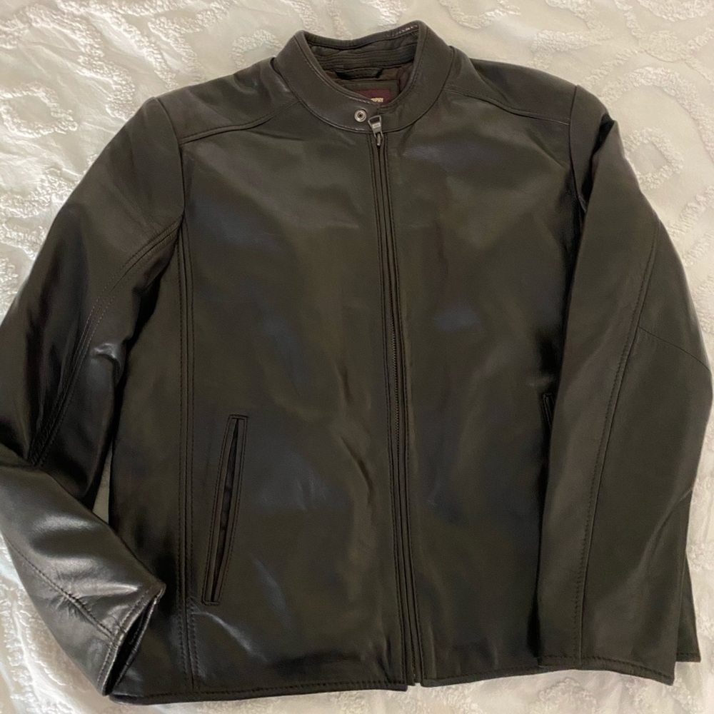 Johnston & Murphy Leather Bomber Jacket